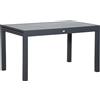 Tavolo Da Giardino Allungabile Per 8-10 Persone, In Alluminio, 135-270x90x75cm, Grigio
