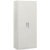 Armadio Da Ufficio A 5 Livelli Con 4 Ripiani Regolabili, In Acciaio, 80x40x180 Cm, Bianco