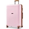 KONO Valigia Grande in PP Rigida 76,5 cm - Trolley Espandibile con Ruote 360° TPE, Portabicchieri Integrato, Leggera con Serratura TSA (28, Rosa)