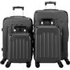LEADZM Set di Valigie Rigide 4 Pezzi, Set Valigie con Rinforzi Angolari, Luggage Suitcase Grande 23 kg in ABS (Nero)