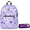 Invicta Zaino Scuola Doppio Scomparto Dial Fantasy, Lilla, Tasca Porta Borraccia, Tasca per PC 14, Maxi Capienza, Zaino Scuola, Bambina e Ragazza + BUSTINA SPACE PINK INVICTA FANT