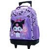 mybagstory | Zaino con ruote Kuromi | Zaino Trolley Scuola 3 Scomparti | Scuola Primaria Ragazza e Ragazzo | Viola ad alta resistenza | Ideale per rientranza scolastica e CP CE1 CE2