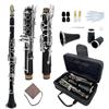 YoungMonic Clarinetto professionale in ebanite A con chiavi argentate, finitura nera ricca per suonatori intermedi e avanzati, include borsa imbottita per il trasporto, ance, tampone, grasso per