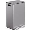 Klarstein - Moderno contenitore per rifiuti da cucina da 60 L (2x30 L) con comodo contenitore per compost estraibile da 3L, tecnologia soft-close-elegante contenitore per pannolini e rifiuti da cucina