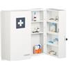 Relaxdays Armadietto farmaceutico Relaxdays, con serratura, 11 scomparti, acciaio, L x P x A: 53 x 53 x 21,5 cm, doppia anta, armadietto per medicinali, bianco