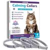 V3OHUB - Confezione da 4 collari calmanti per gatti, supporto comportamentale infuso di feromoni, clinicamente testato, antistress e ansia per gatti, impermeabile, regolabile, comfort duraturo (grigio