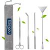 Nobleza 4-in-1 Attrezzi Acquario, Acciaio Inox Kit Terrarium Kit Pulizia Acquario con Pinzette Forbici Spatola per l'acquario Landscaping e Piante Acquatiche