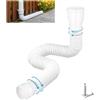 BUERPINKING 1 pezzo di prolunga flessibile per grondaie, forma circolare, per tubo di scarico da 80/100 mm, estensibile da 47 a 150 cm (bianco, 1 pezzo)