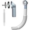 Yeeliv 1 tubo di troppopieno per lavello, testa rotonda con tubo di troppopieno, tubo flessibile di troppopieno per serbatoio dell'acqua, lunghezza 250 mm, diametro 26 mm, diametro interno 21 mm (bianco)