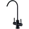 YWJFSA Rubinetto per Depuratore Acqua, Rubinetto Lavello Cucina Collo D'Oca Rubinetto, Doppia Maniglia Nera