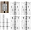 Foonary 4 cerniere pieghevoli, in acciaio inox, 100 x 75 x 2,5 mm, con viti, cerniere piatte silenziose per finestre, armadi, cerniere per porte in legno, interni ed esterni