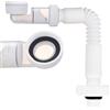 Dwitkul Sifone da 1 1/4 Pollici, Sifone Lavabo Bagno, Tubo Scarico Lavandino Sostituibile per Bagno/Cucina, Sifone Salvaspazio Lavabo Bagno con Chiusura Ermetica (Bianco)