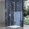 doporro Box Doccia Angolare con Doppia Porta a Soffietto Pieghevole 180°, Vetro Temperato 6 mm Trasparente, Profilo Alluminio Cromato, 80x90x190 cm - Ravenna26k