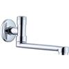 XSDSM Rubinetto a Parete Solo Acqua Fredda Rotazione di 180° Rubinetto Lavello Cucina Interruttore a Pulsante Rame G1/2,Cromo,16 CM