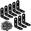 Zydiwo 20 Pezzi Staffe Angolari in Acciaio Inox con 80 Viti Squadretta di Giunzione Angolare Angolari Metallo per Tavolo Armadietto Sedia (Nero-40mm)