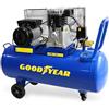 Goodyear - Compressore d'aria 100L a cinghia 3CV 2250W 10 bar flusso aria 350L/min Gy3100B