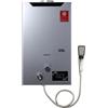 ECUTEE Scaldabagno a Gas GPL 20L, Scaldabagno Istantaneo a Propano, 40KW a Parete senza Serbatoio Scaldacqua Istantaneo Senza Serbatoio con Kit Doccia, Funziona a Bassa Pressione dellAcqua
