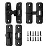 mimzemamz 3 Pezzi Chiavistello per Porta in Legno,Serratura Porta Interna a 90°/180°,Catenaccio Portas in Lega Alluminio con Fissaggio,Catenaccio per Porte Cucine,Camere Letto,Studi,Bagni (Nero)