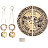 HOKAYOBEXU Maniglia per cassetto cinese in ottone antico da 11 cm, accessori per mobili vintage, squisito modello in stile Ming Qing con ago a forma di U e guarnizione, forniture per la casa
