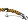 Seilflechter - Set Corrimano in Corda, 5 m Corda di Canapa Ø 30 mm in Tressatura, con 2 Terminali e 5 Supporti Intermedi, Ottone Cromato