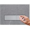 Mendorio Placca di comando WC, compatibile con Geberit Sigma20, UP300 e UP320, Doppio flusso con controllo e pannello fisso, Dimensioni 246x164 mm (Grigio-Y6 & Cromato Pulsante)