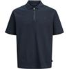 JACK & JONES Jprblawalker SS Zip Polo, Bianco, M