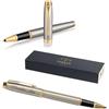 PARKER IM Core Penna roller con incisione, penna di alta qualità, confezione regalo, ricarica nera, regalo personalizzato, nome, compleanno (metallo spazzolato G.C.)