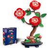 #sbabam Brixel Flower Fusion Bonsai Chinese Rose, Set da Costruzione Decorativo, 262 Pezzi, Altezza 22 cm, Età 6+
