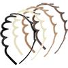 WY LIGHTING LEVEL Cerchietto per capelli a zig-zag, 4 pezzi, con denti di squalo, in plastica, ondulato, per sport, fitness, tutti i giorni, per donne e ragazze (4 colori)