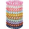 JessLab Elastici Spirale per Capelli, 10 Pezzi Senza per Tracce in Plastica per Coda di Cavallo, Accessorio per Ragazze e Donne, Colori Assortiti (#14)