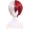 ZGNGLIZ Parrucca sintetica per cosplay anime per My Hero Academia con cappuccio sciolto (Todoroki Shouto)