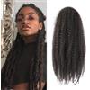 XIIMENALU Marley Twist Braiding Hair Afro Kinky Curly Marley Twist Crochet Hair Marley Twist Hair Long Cuban Twist Hair Marley Hair Extensions Synthetic Crochet Braids (4#, 18inch/3packs)