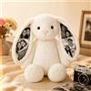 Smile lab Coniglietto Peluche Personalizzato Peluche Coniglio con 4 Foto Nascoste nelle Orecchie Regalo Personalizzato per Coppia Anniversario San Valentino Compleanno Natale 26cm / 40 cm (Stile01)
