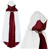 papapanda Mantello Cappuccio per Guerriero Assassino Costume Rosso Bianco per Adulti e Bambini (110cm)