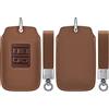 kwmobile Custodia Compatibile con Renault con 4 tasti Smart Key (solo Keyless Go) - Cover Chiavi Auto Protezione Copri Telecomando - Copri Chiave Copertura marrone chiaro / marrone