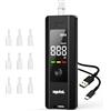 agutai Etilometro Portatile Certificato Alcol Test : Alcoltest Professionale Italiano di Alta Precisione Due metodi di Prova - Test Alcolemico Respiratorio Ricaricabile USB C Display LCD Digitale 10 Bocchini