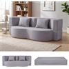 COSTWAY 2 in 1 Divano Letto Pieghevole, Divano a 2 Posti in Pile Teddy con 2 Cuscini Comodi, Nessun Montaggio, Divanetto Convertible Moderno per Soggiorno Camera Ospiti, 192,5x84x62 cm (Grigio)
