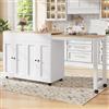 IHO SOFA Tavolo da bar allungabile con vano portaoggetti, tavolo da pranzo allungabile in legno con 6 ripiani, isola della cucina con bar, tavolo da cucina su ruote per bar da cucina, caffettiera, 118