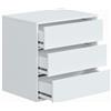 Bricozone Cassettiera 3 Cassetti Bianca Moderna Con Guide Metalliche 60x57x44 Cm Mobile Compatto Per Camera Da Letto Ingresso O Armadio Design Lineare Salvaspazio