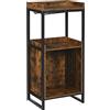 HOMCOM Mobile Portabottiglie Stile Industriale, Cantinetta Vini per 9 Bottiglie con Portacalici e Ripiani, 52x40x113cm, Marrone
