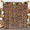 IHLOOTD Tende Feste Leopardo, 2 Pezzi Tende Metalliche Festa, 200 x 100 cm Tende per Decorazioni Compleanno, Tende con Frange in Lamina, Festa di Compleanno Feste a Tema Sfondo Fotografico