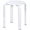 Yawinhe Sgabelli Impilabili Rotondi, Sedia da Pranzo, Sgabello Cucina e Bar in Legno, Poggiapiedi Camera da Letto, Ottomano può Essere Utilizzato per Attività di Festa, Bianco, 1-Pack