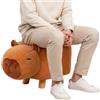 Streysisl Sgabello per bambini, a forma di capibara in stile cartone animato, comodo sgabello a forma di animale | per seduta ragazza, ingresso, panca, poggiapiedi, soggiorno, casa, interni