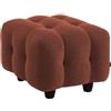 sweeek Poggiapiedi Bouclé Strutturata per Divano a 2 posti Terracotta - 69x59x48 cm