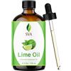 SVA ORGANICS, Olio di Lime, 100% Puro Naturale Premium, Grado Terapeutico per la Cura della Pelle, Cura dei Capelli, Massaggi, Aromaterapia, Massaggio del Cuoio Capelluto, 4 Fl Oz (Confezione da 1)