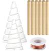 Generic Morsetto per filo di rame da giardinaggio | ABS + rame + legno, S (6,2 x 3,5 cm) o L (9,3 x 5,2 cm) | Strumento di avvolgimento bobina Fibonacci per elettrocoltura | di supporto per piante e