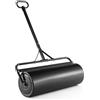 SOARS Rullo da Giardino Ø30 cm e 90 di Larghezza, Rullo da Prato in Metallo Manuale e per Trattorino, Rullo con Raschiatore Antisporco e Riempibile con Acqua/Sabbia (Nero, 63L)
