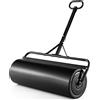 SOARS Rullo da Giardino Ø40 cm e 90 di Larghezza, Rullo da Prato in Metallo Manuale e per Trattorino, Rullo con Raschiatore Antisporco e Riempibile con Acqua/Sabbia (Nero, 113L)