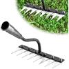 YJWZ Rastrello per Erbacce Manuale, Sarchiatore con Punte Affilate in Acciaio, Estirpatore Erbacce per Orto e Giardino, Zappa Diserbante per Smuovere e Pulire il Terreno, 5/6/7/8 Denti
