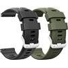 ANBEST Compatibile con Forerunner 255S/Vivoactive 4S/Venu 2S Cinturino, 18mm Silicone Sports Bracciale Sostituito per Garmin Vivomove 3S/Withings Cinturino per Donna e Uomo, Nero+Army Green